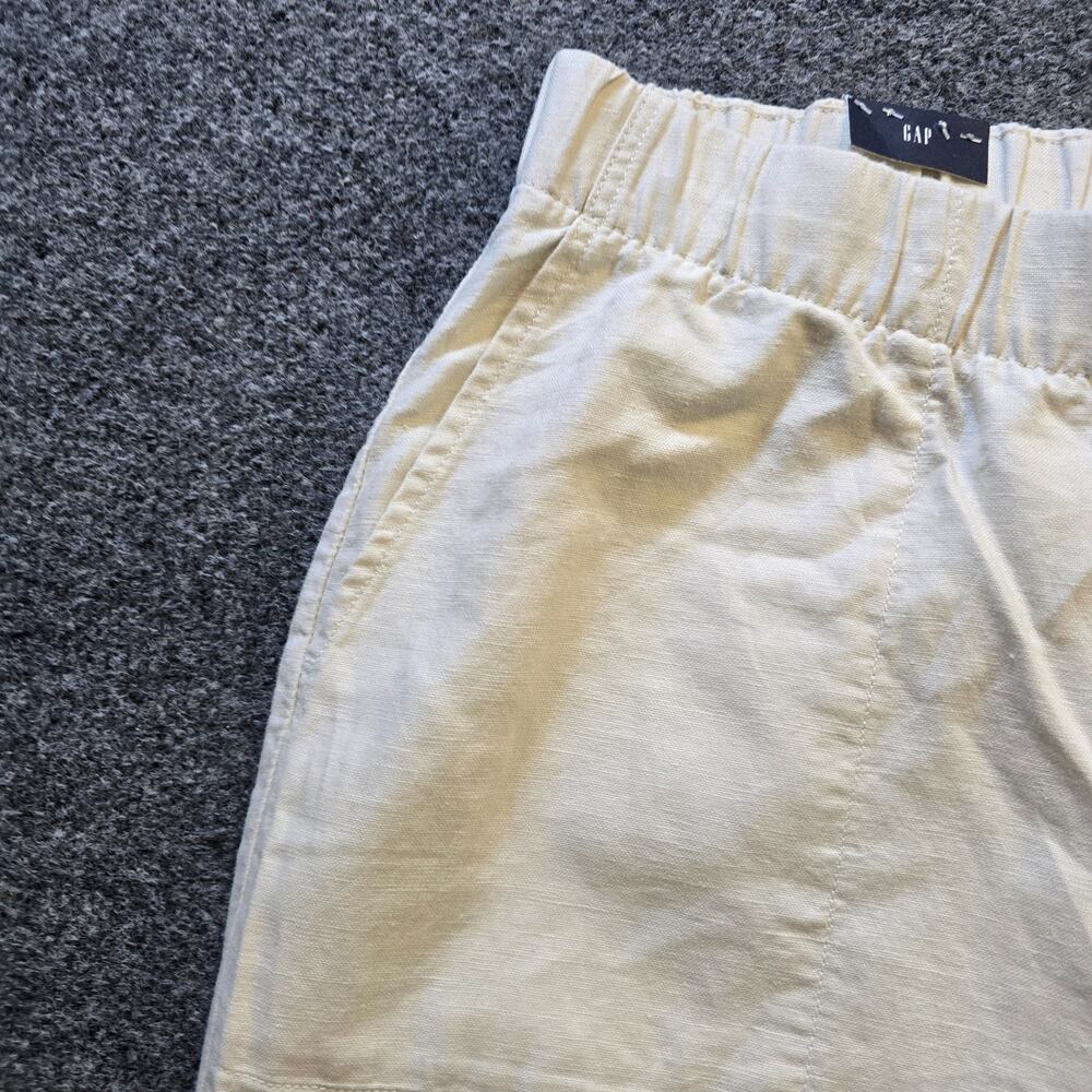 GAP Pants Womens Size Large Off White Straight Leg Linen Blend Cropped Casual - Picture 3 of 12